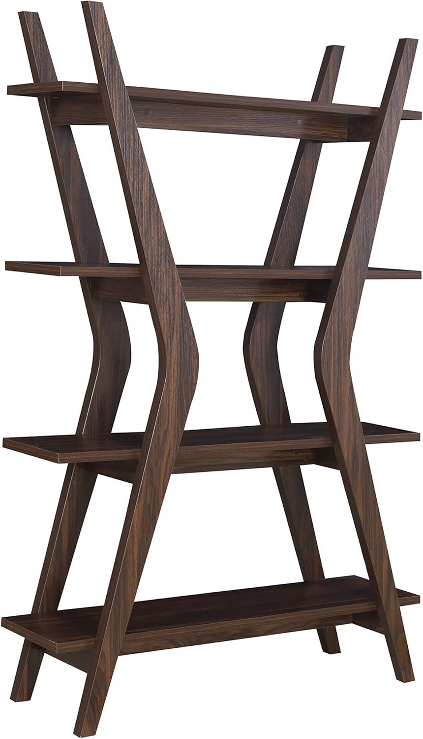 4-Tier Bookcase Dark Walnut Brown Z830