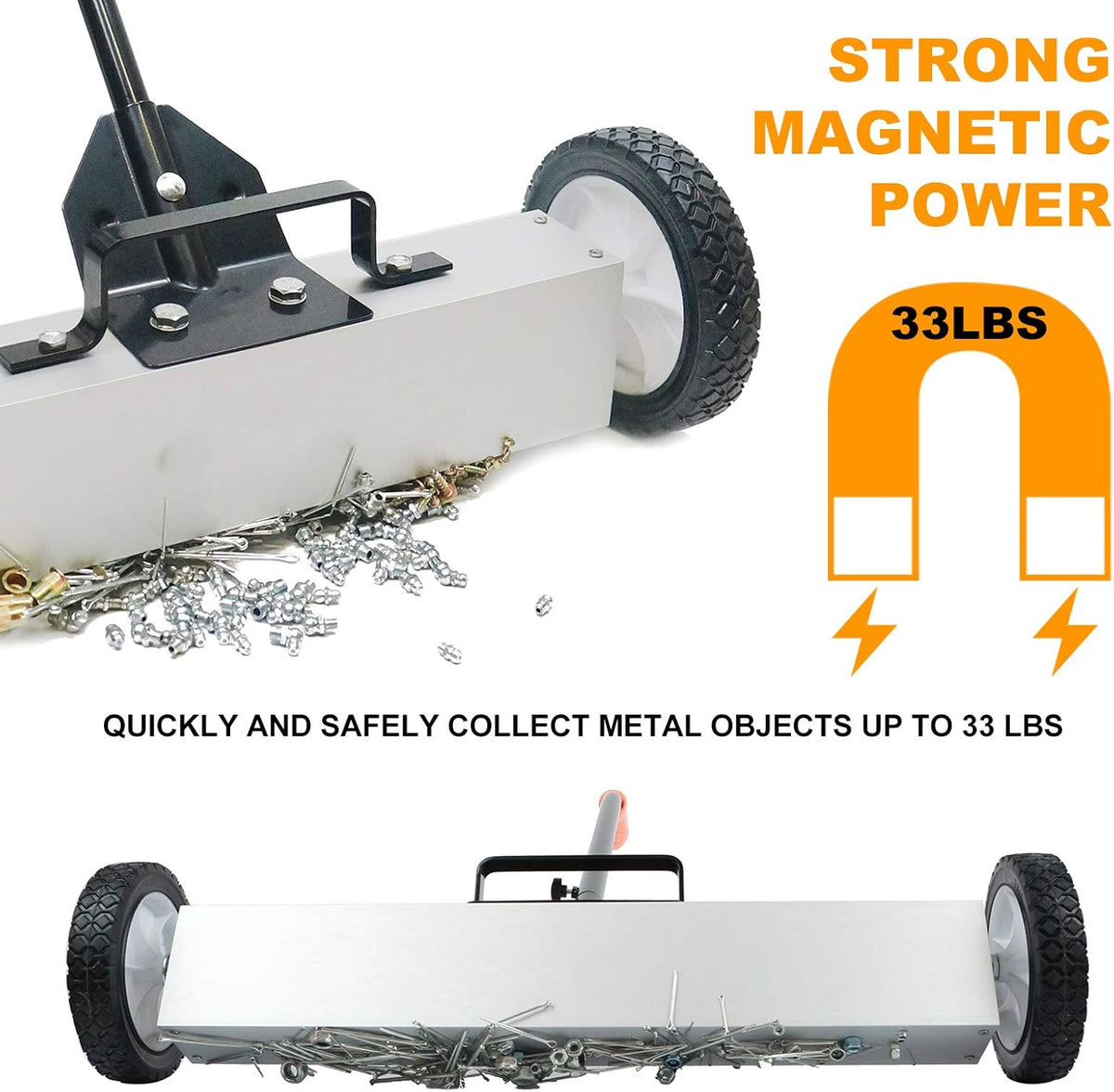 Magnetic Sweeper 24-inch 33Lbs with Telescoping Holder and Quick Release Latch, Pack of 2 X71083