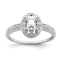 925 Sterling Silver White Topaz and Diamond Engagement Ring Size 5 G170