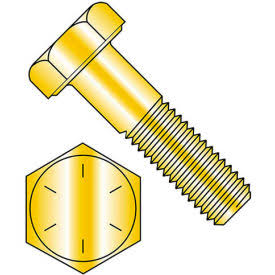 3/8-24 x 2x22 Hex Head Cap Screw Steel Zinc Yellow Grade 8 100 Pack X7875
