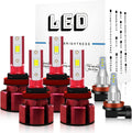 H9+H11 High/Low Beam LED Headlight Bulbs + H11 LED Fog Light Bulbs Set 6000k Cool White IP68 Waterproof, Pack of 6 H90231