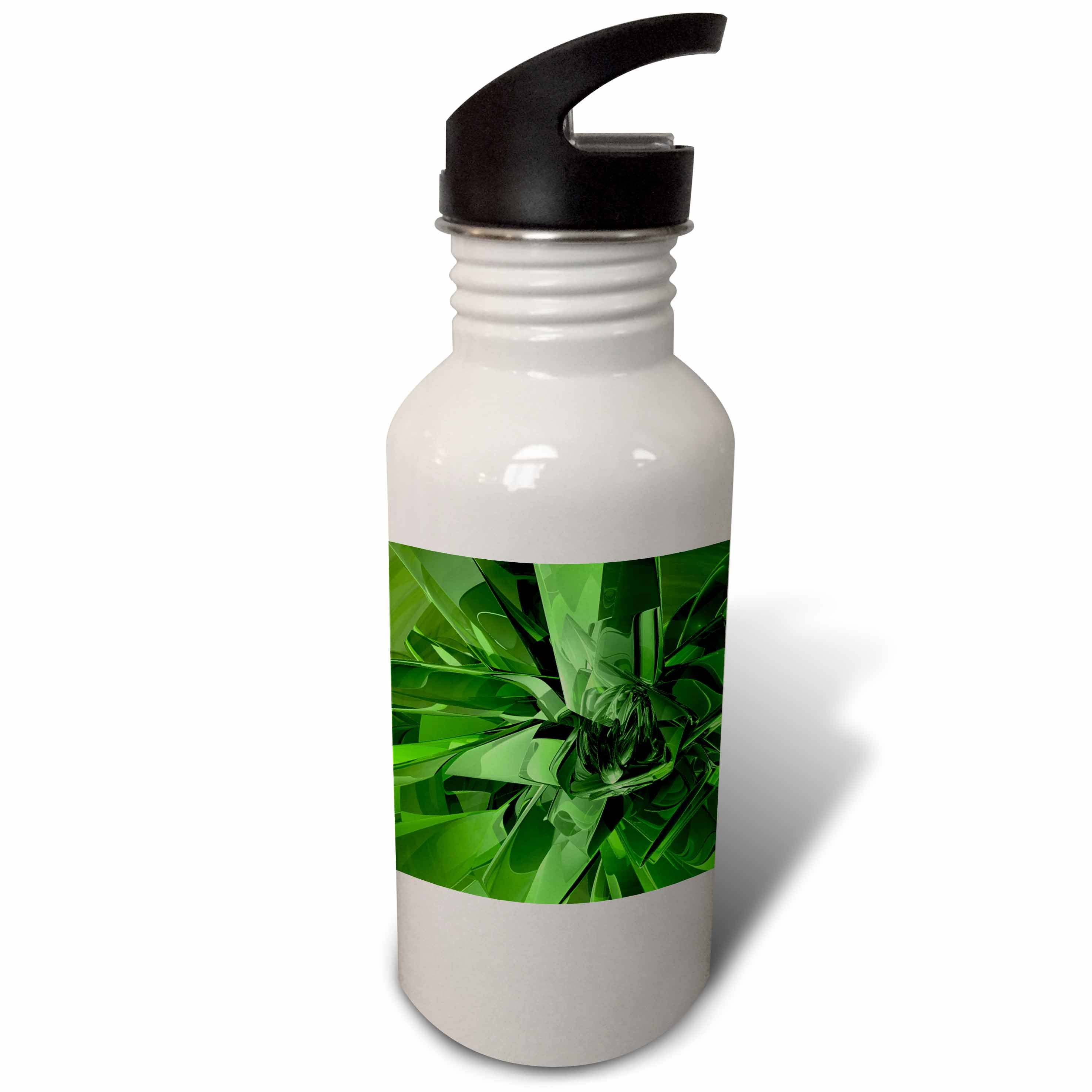 Green Abstract Fractal Sports Water Bottle 21 oz X88548