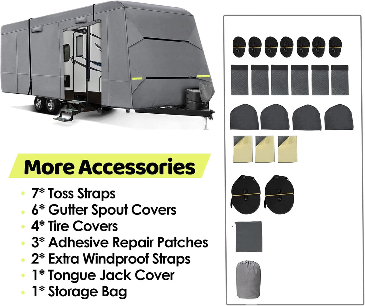 6 Layers RV Cover Anti-UV Windproof Ripstop Extra Thick Camper Cover Q2642