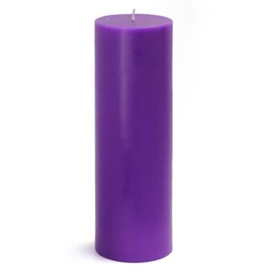 Purple Unscented Paraffin Pillar Candle Set of 24 V83145