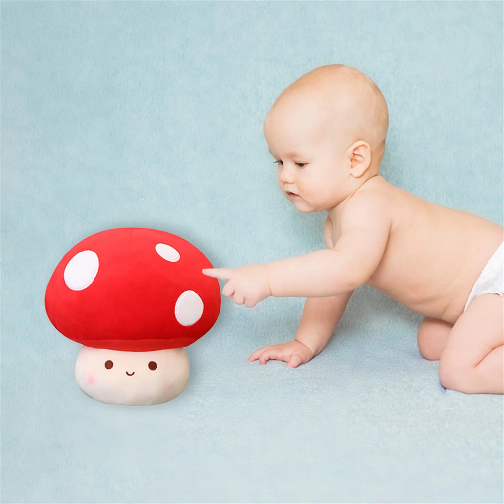 Mushroom Shaped Plush Toy Reversible Stuffed Doll O46739