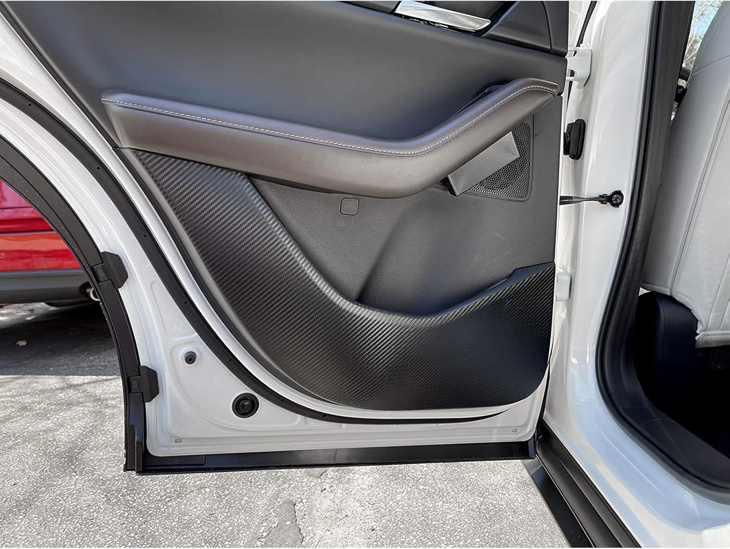 Door Anti-Kick Pad Mats Side Edge Protection Mats Cover Sticker for Mazda CX-30 2019 2020 (Carbon Fiber) U10644