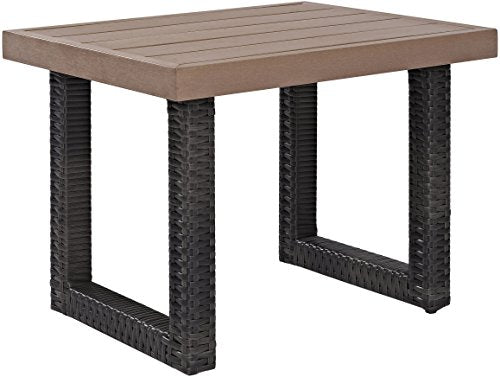 Brown Outdoor Wicker Side Table L2593