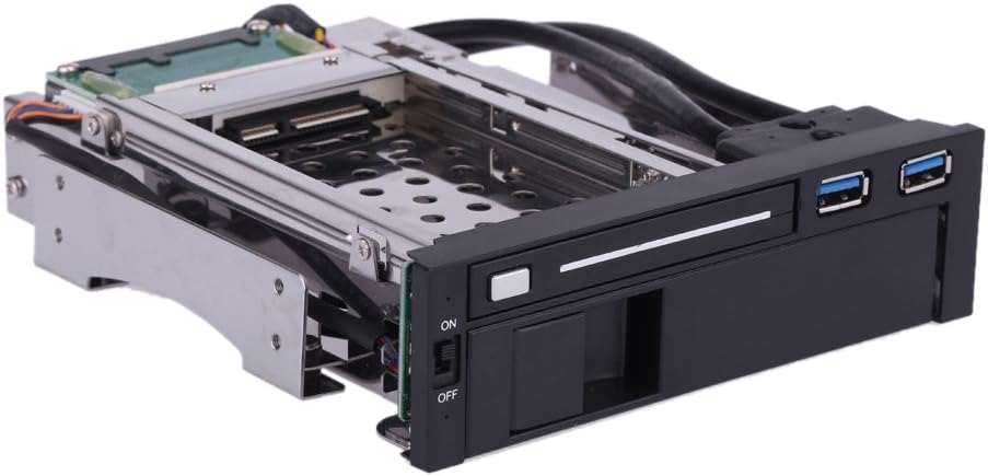 Dual Bay 3.5 + 2.5 Inch SATA III Hard Drive SSD Tray Caddy Internal Mobile Rack Enclosure Docking Station with USB 3.0 Port Hot Swap Pack of 2 O74128