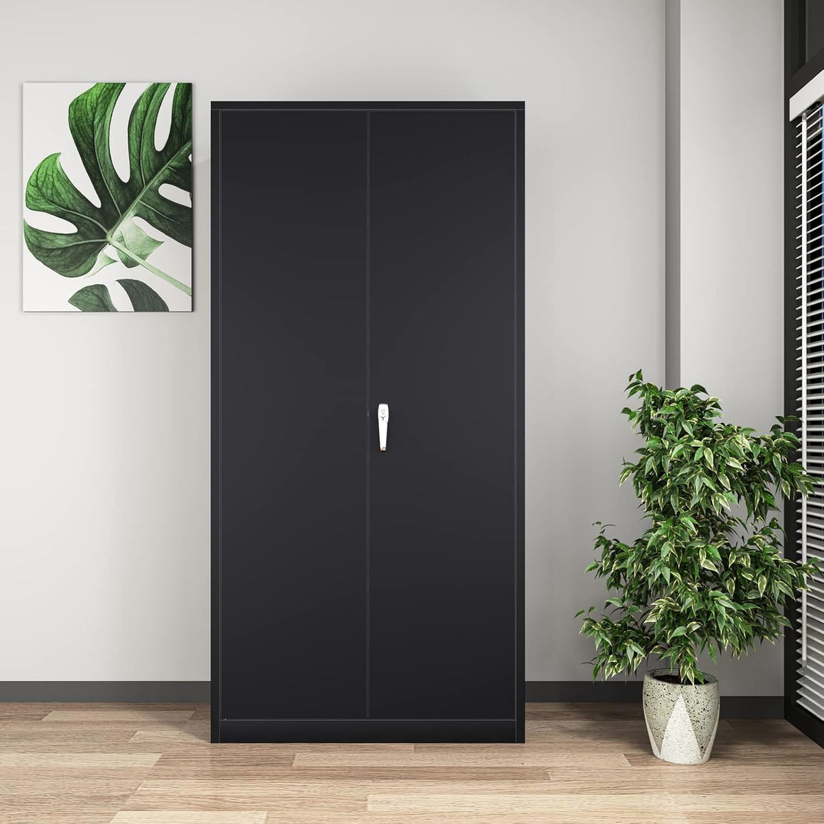 72 Tall Metal Locking Storage Cabinet with Doors and Adjustable Shelves D579