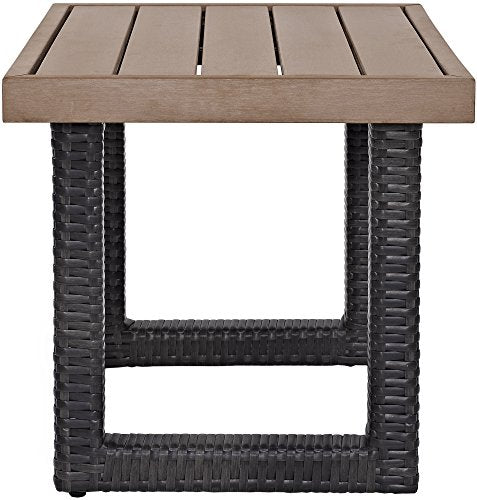 Brown Outdoor Wicker Side Table L2593