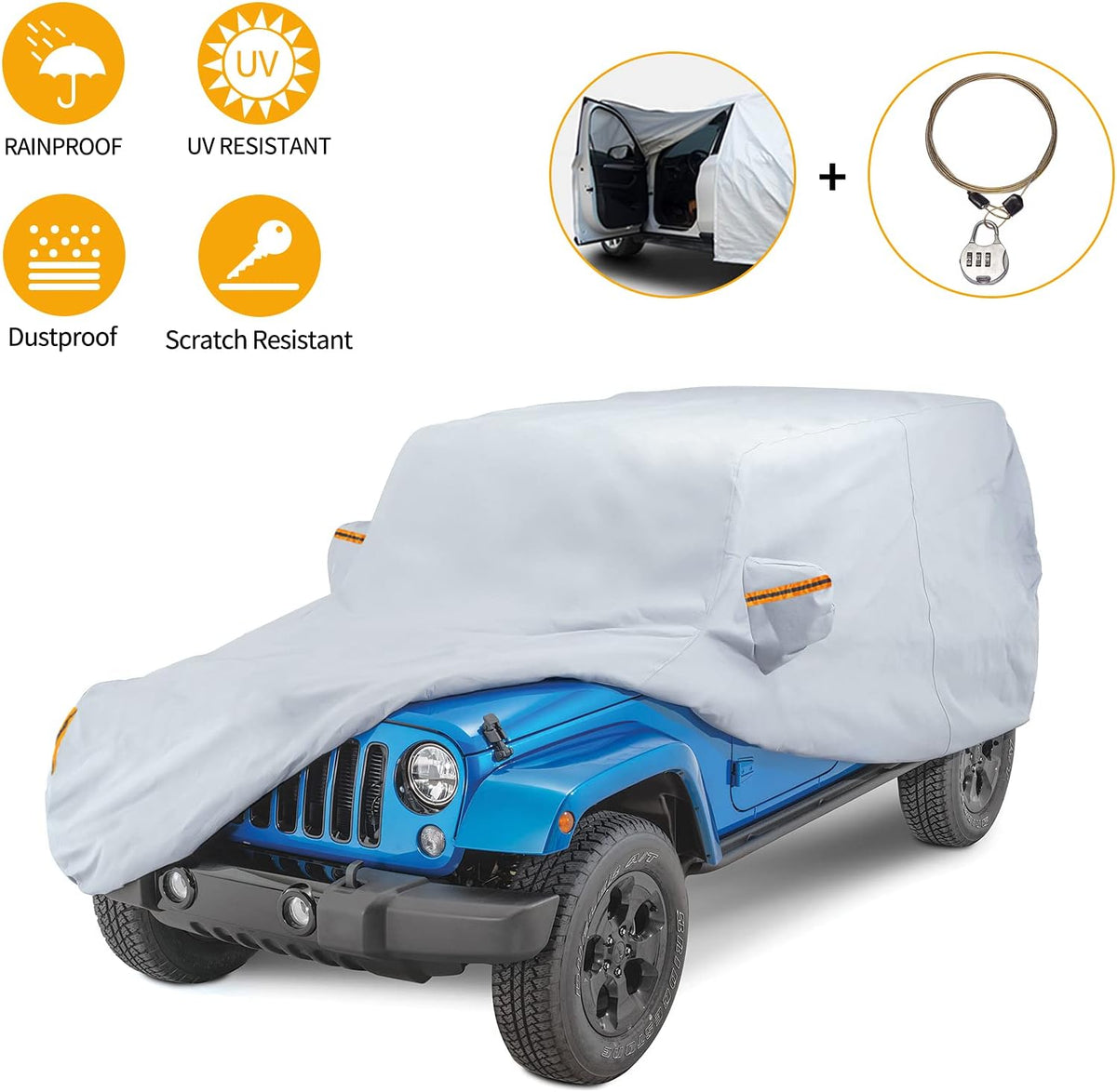 Waterproof Car Cover for Jeep Wrangler JK J48558