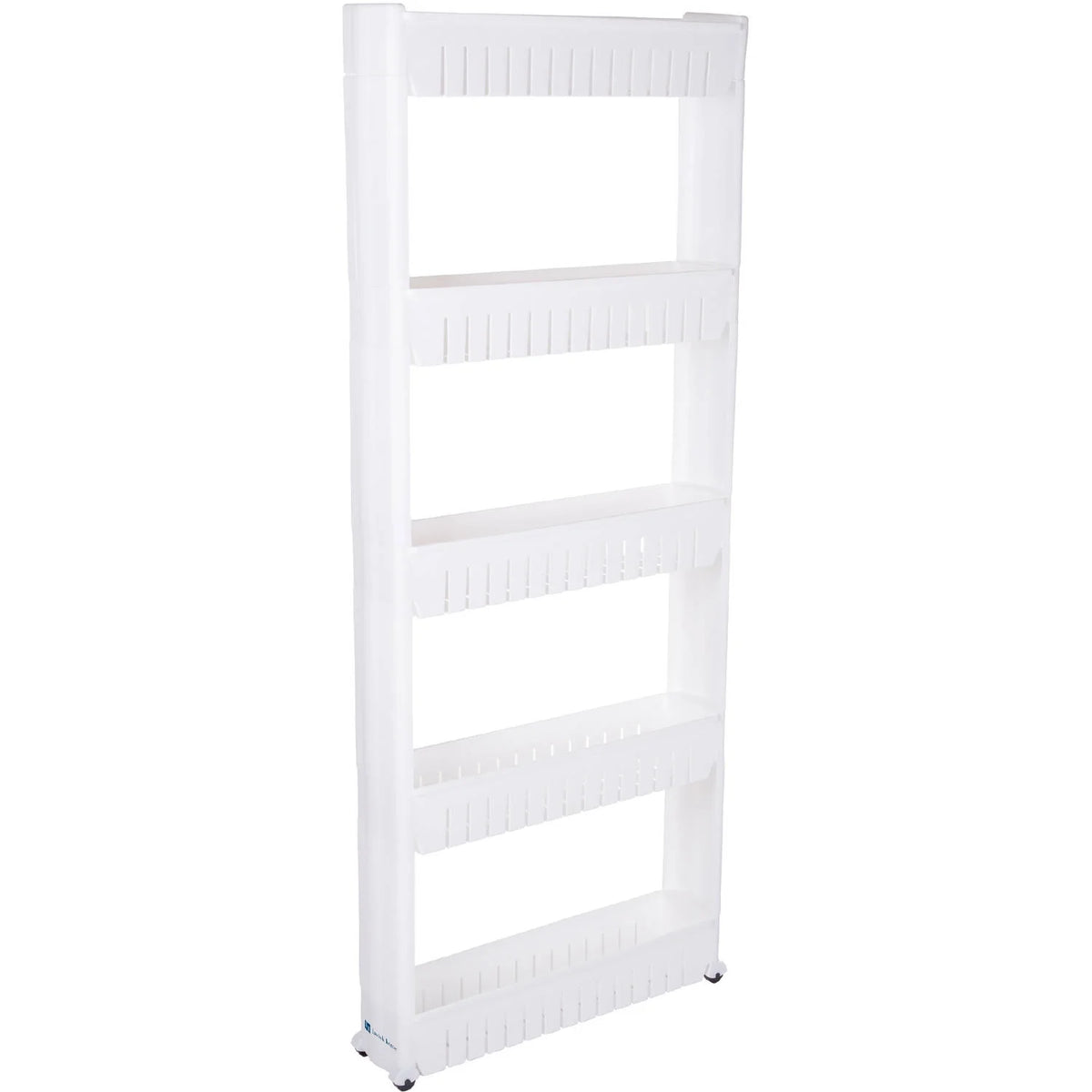 5-Tier White Plastic Rolling Pantry Storage Cart L463403