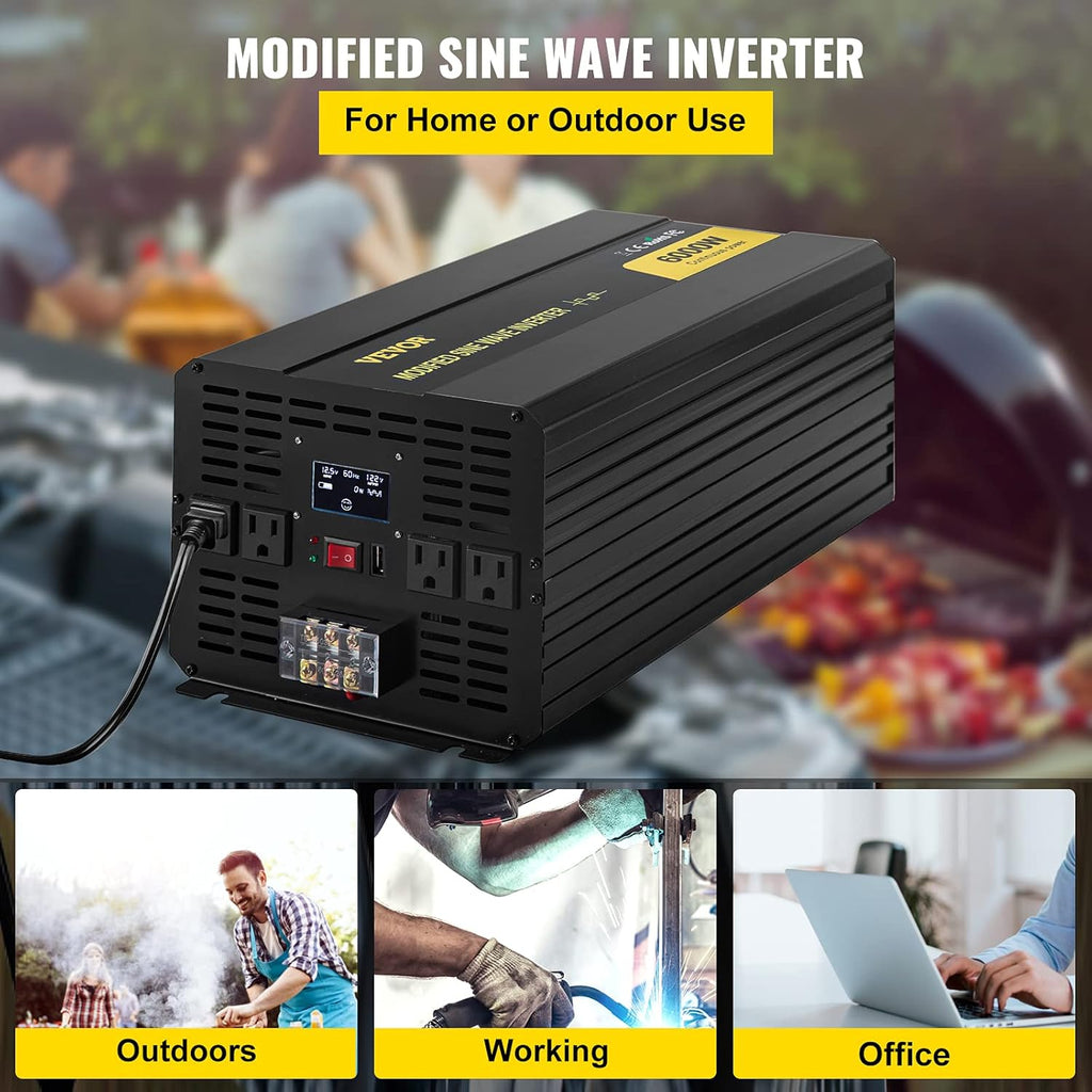 6000W Modified Sine Wave Power Inverter with LCD Display B7118