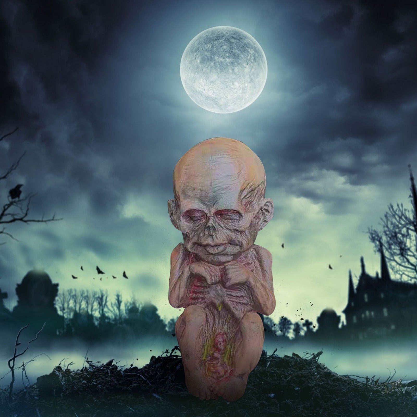 Halloween Mummy Doll Ghost Baby Crawling Corpse Imp Tricky Toy Scary Ghost Doll A7663