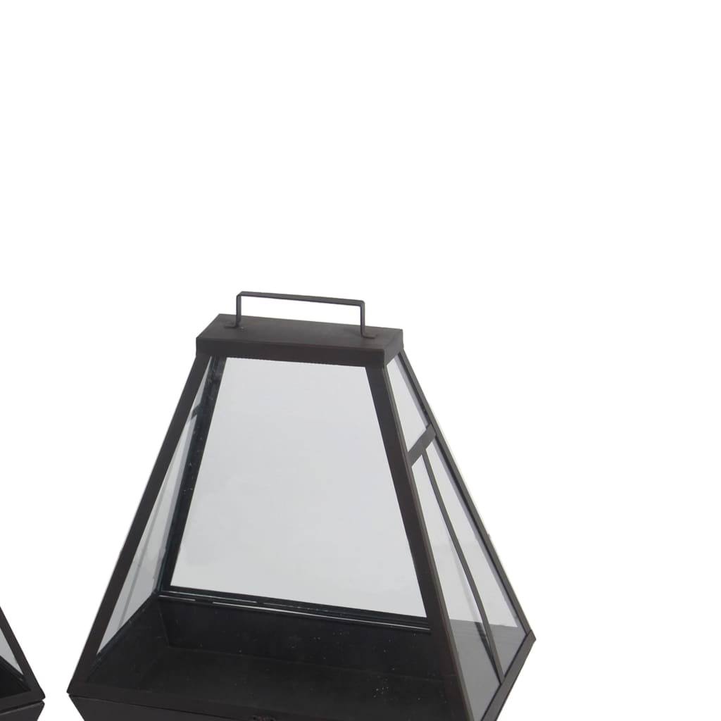 Black Metal 2-Piece Lantern Set X622