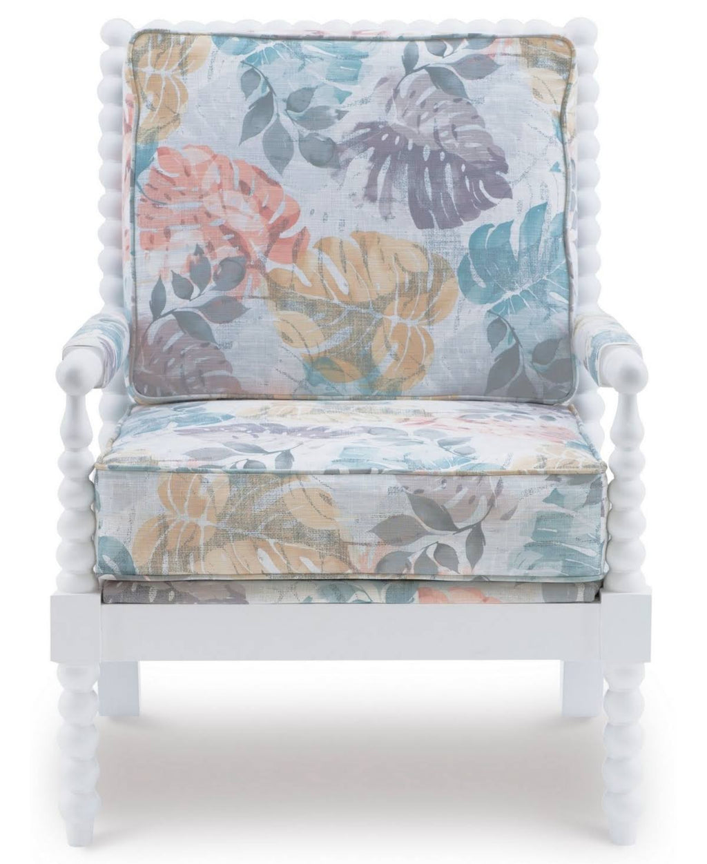 White Spindle Wood Frame Chair M1071