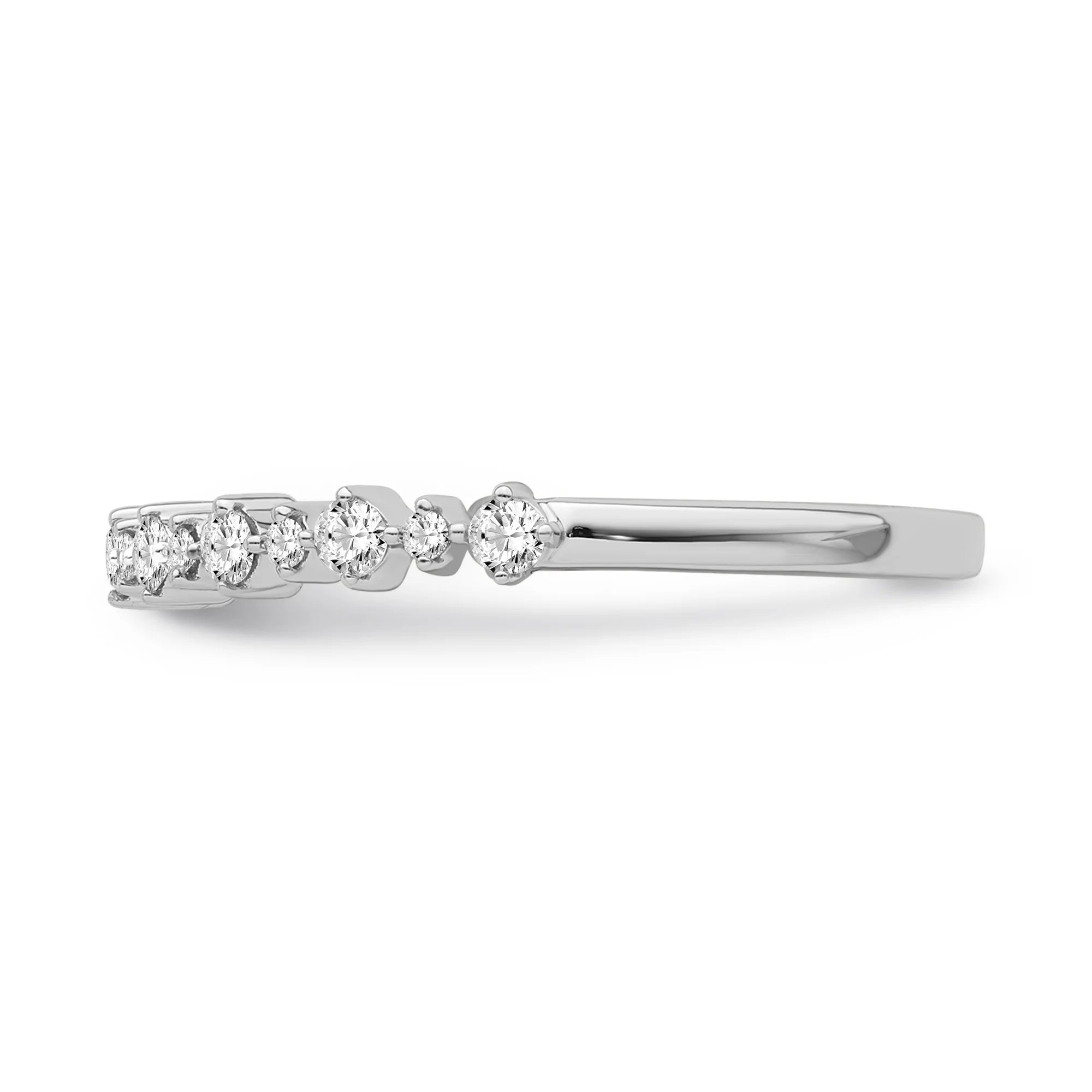10K White Gold Diamond Band Ring Size 7 L708