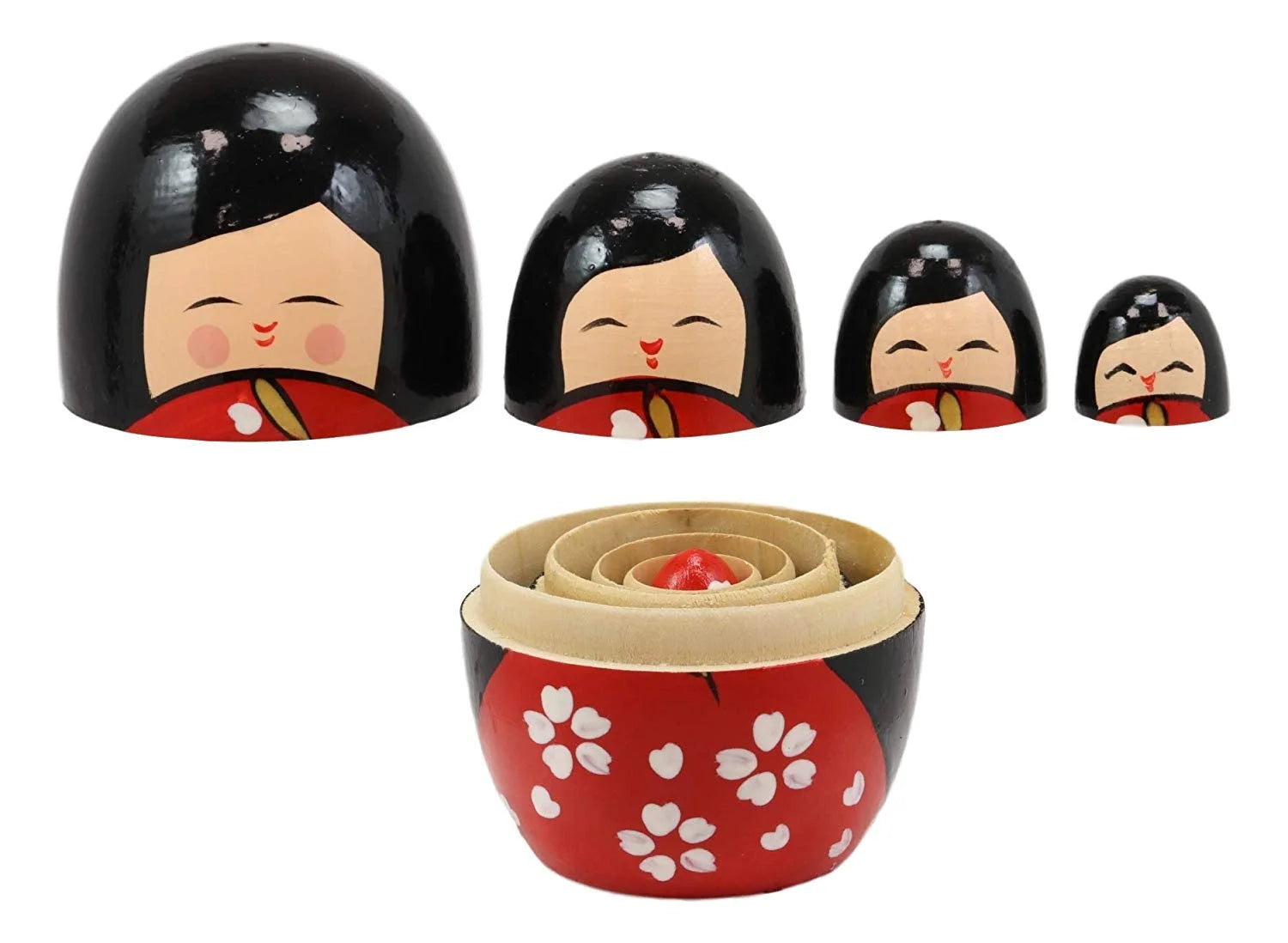 5 Piece Wooden Stacking Matryoshka Nesting Dolls Toy E826