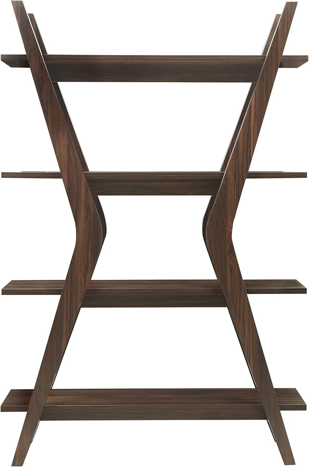 4-Tier Bookcase Dark Walnut Brown Z830