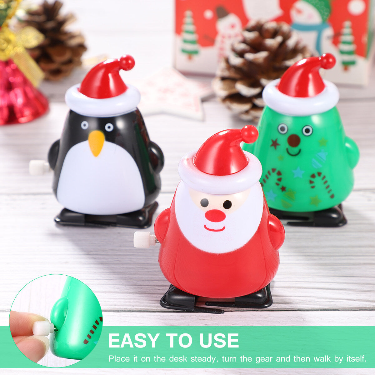 8pcs Christmas Clockwork Wind Up Toys Y545