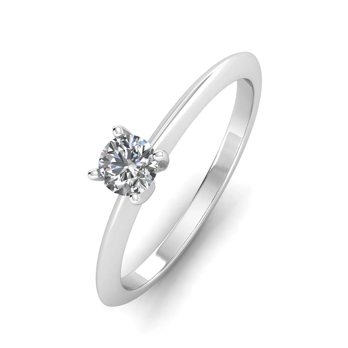 14k White Gold Diamond Solitaire Engagement Ring U594452