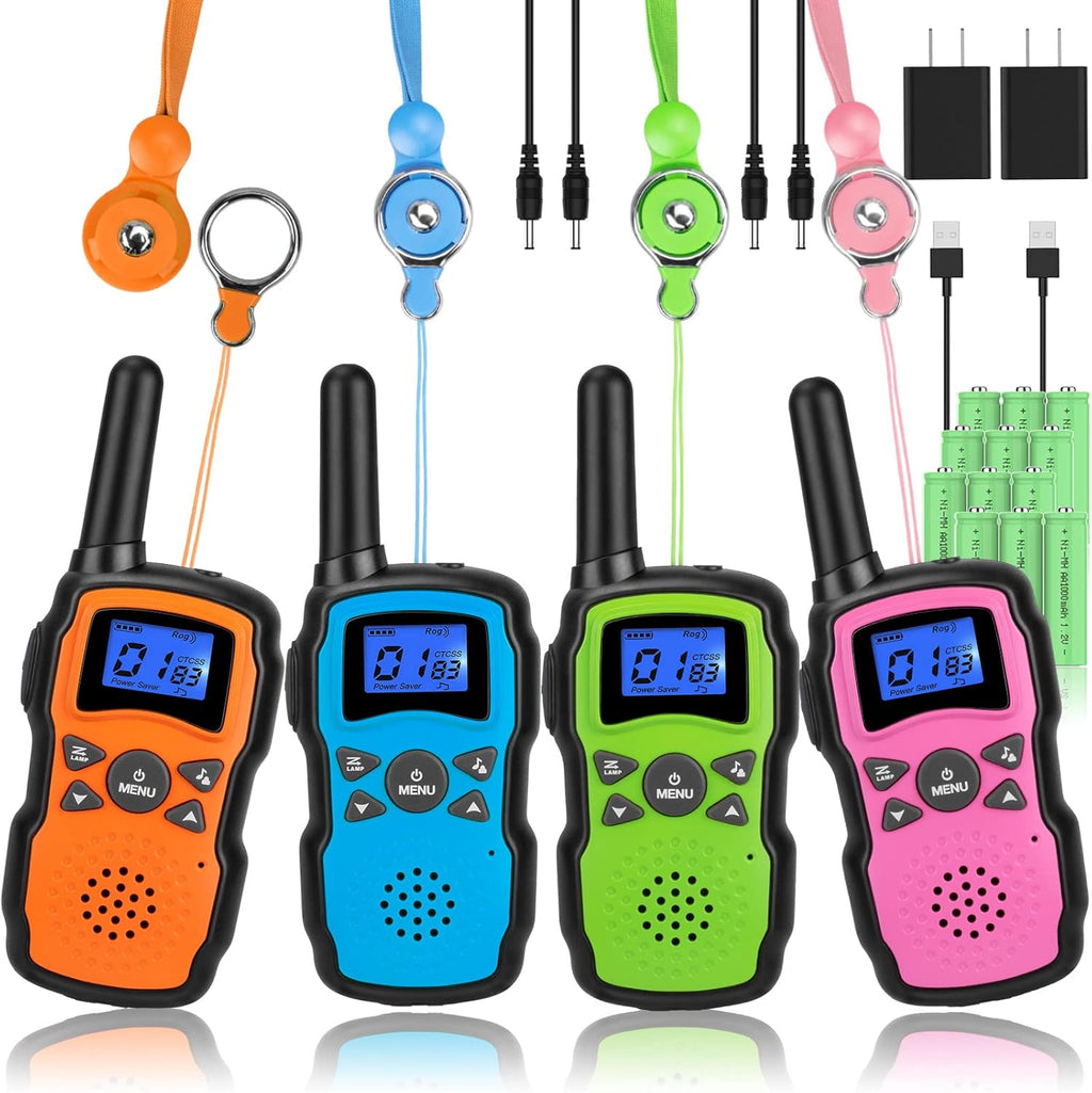 Rechargeable 4 Pack 2 Way Radio with 2 USB Chargers 12000mAh Battery V442