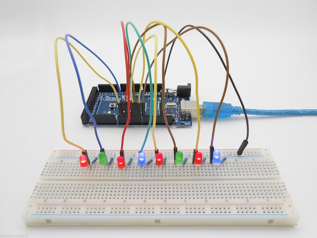 Mega2560 LCD1602 Servo Stepper Motor Sensors Breadboard Jumper Wire Resistor Capacitor Transistor STEM Electronic Projects Starter Kit W23591