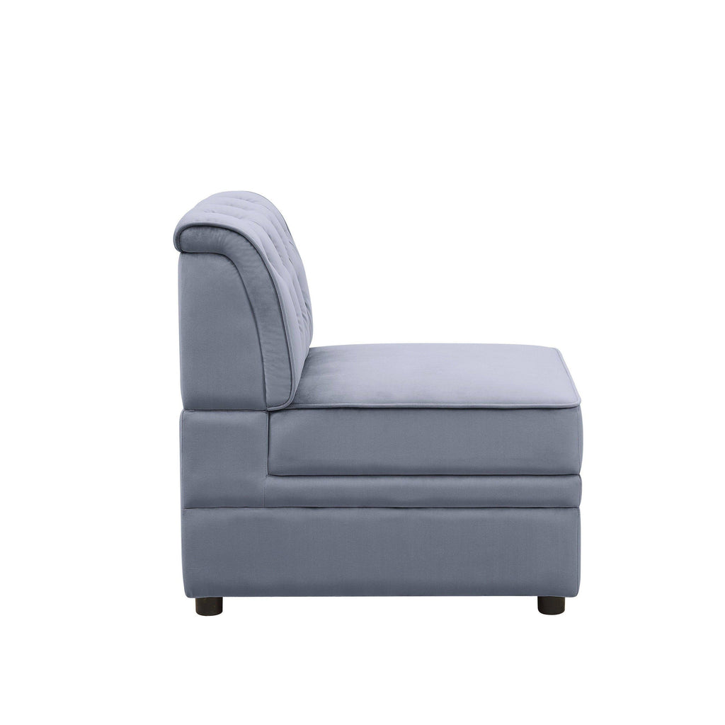 Gray Velvet Armless Chair T317897