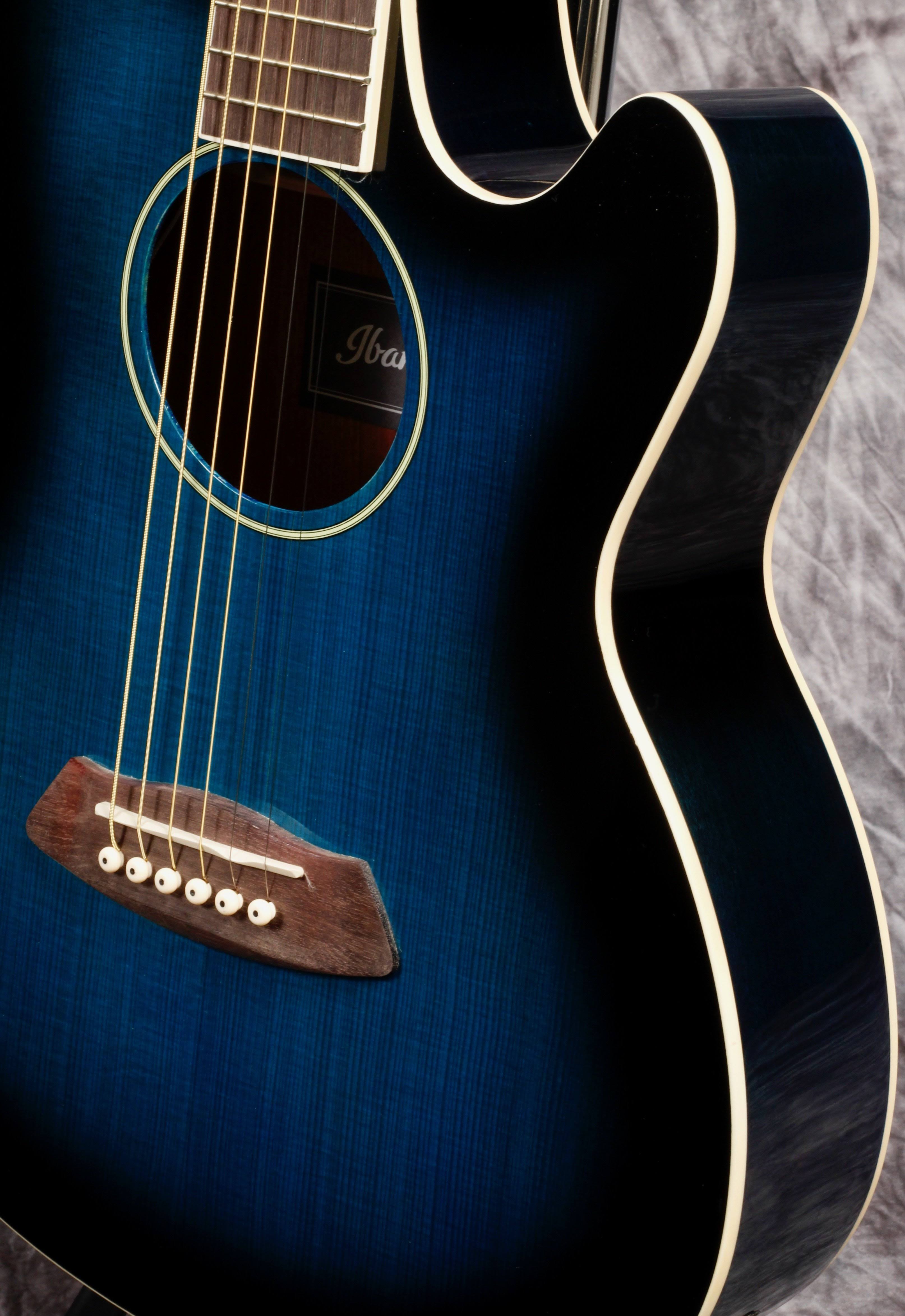 Transparent Blue Sunburst Acoustic Electric Guitar S260488
