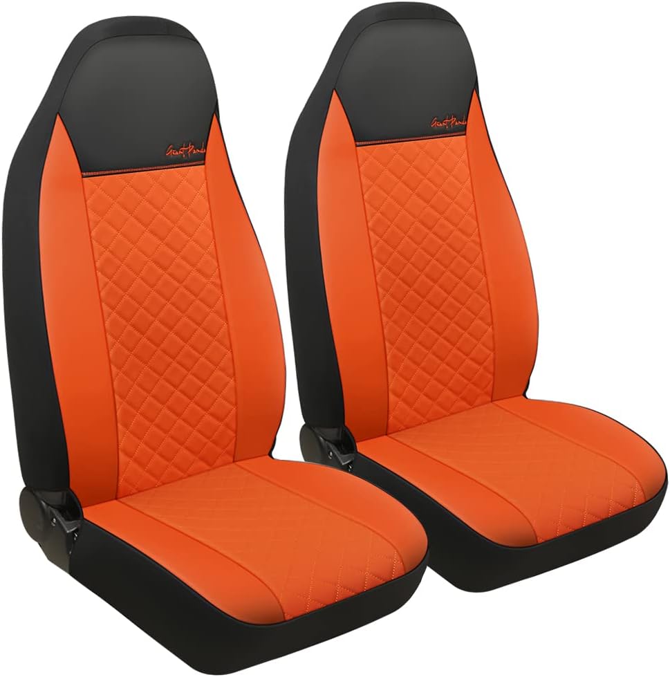 Black Faux Leather Front Seat Covers Pack of 2 Z985693