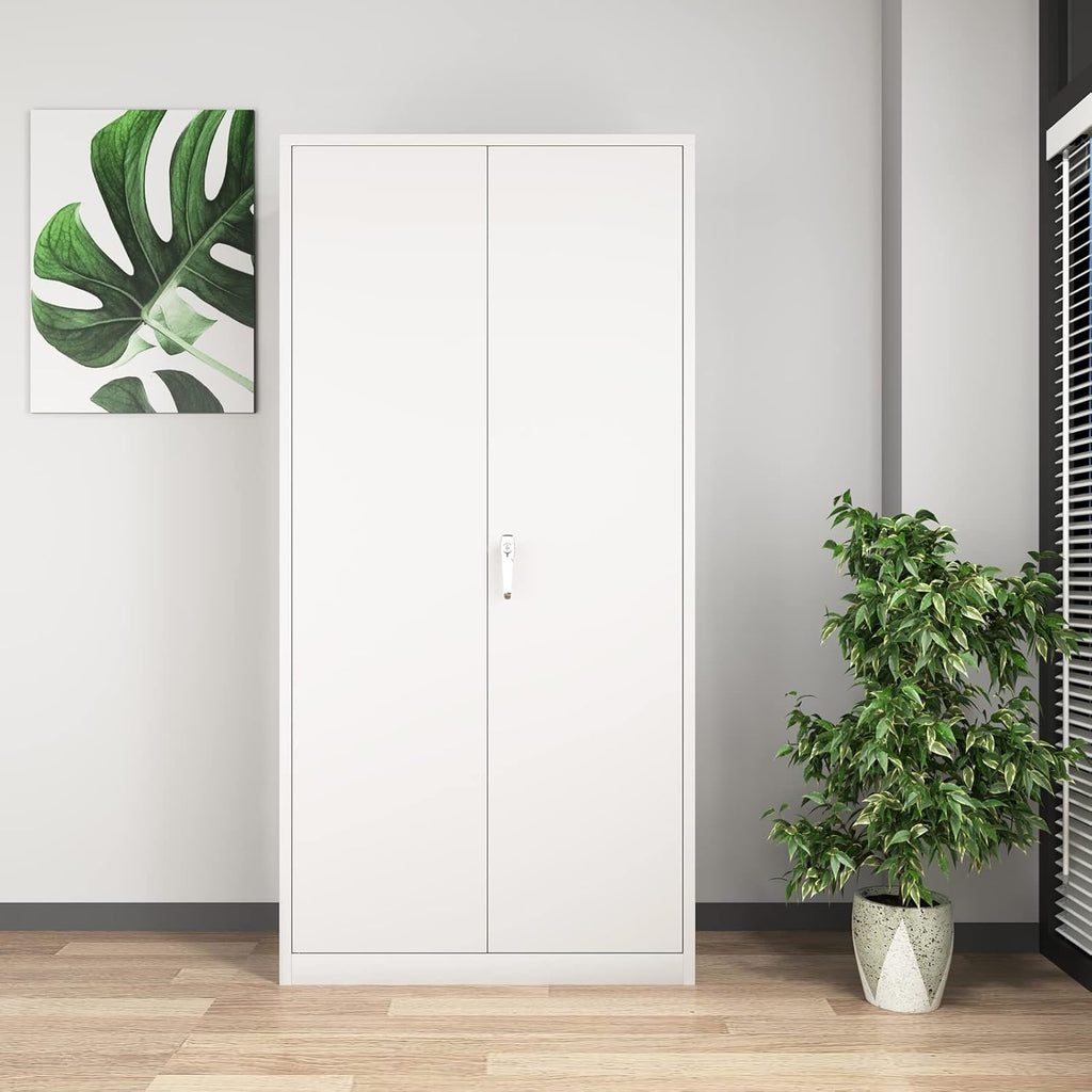 72 Tall Metal Locking Storage Cabinet with Doors and Adjustable Shelves D579