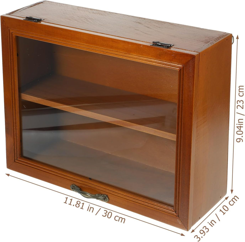 Wooden Shadow Box Display Cabinet with Shelves J686946