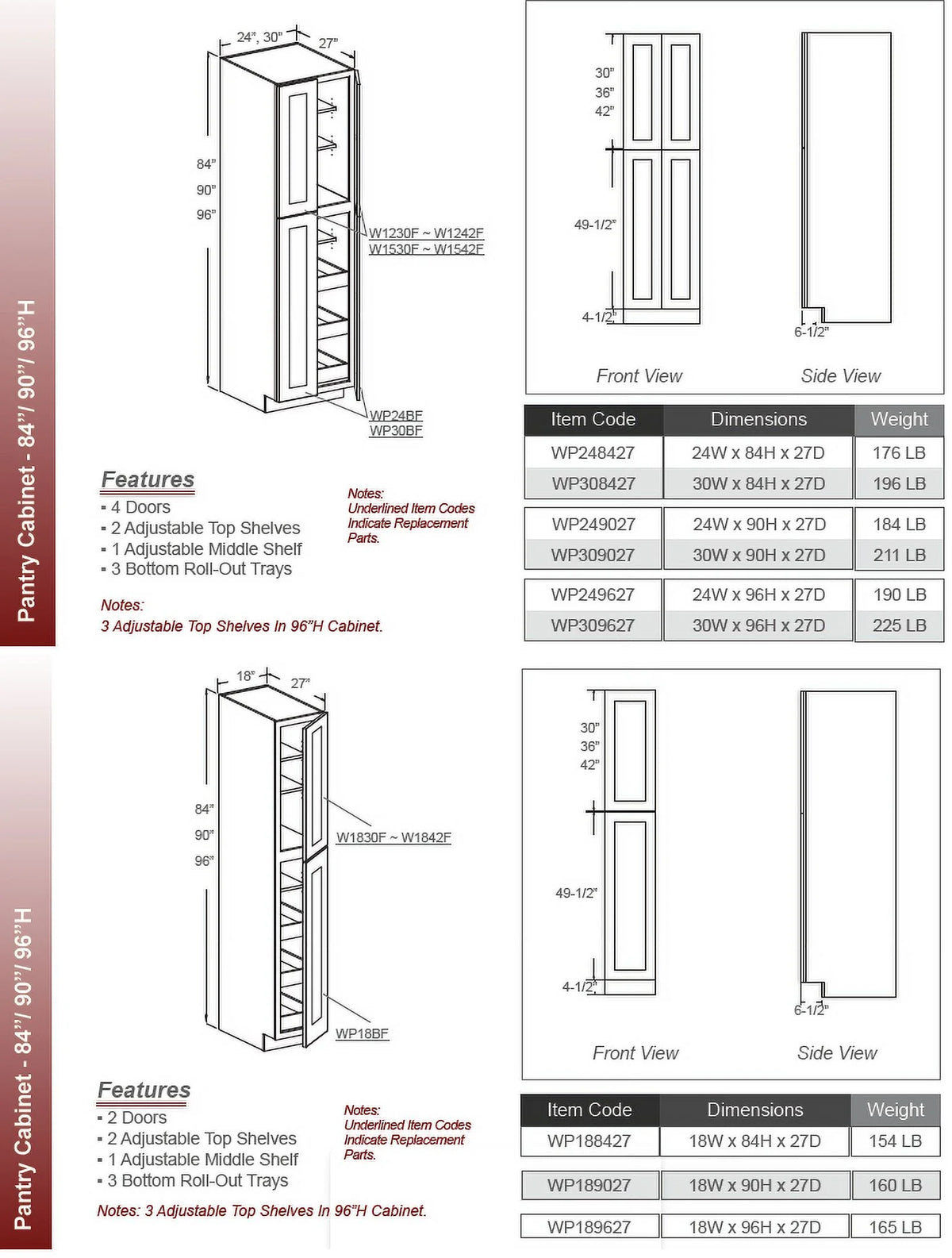 Solid Wood Pantry Cabinets J174
