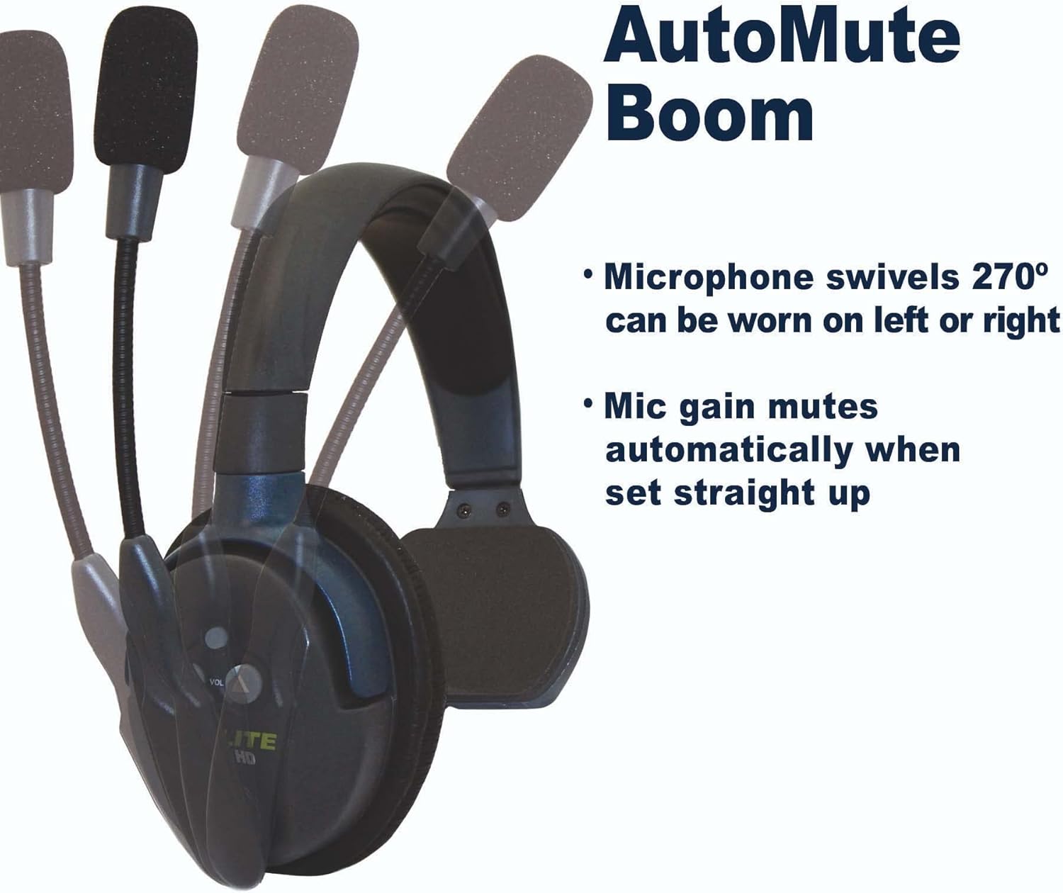 Single Remote Headset Full Duplex Wireless Intercom with Noise Cancelling Microphone V1386