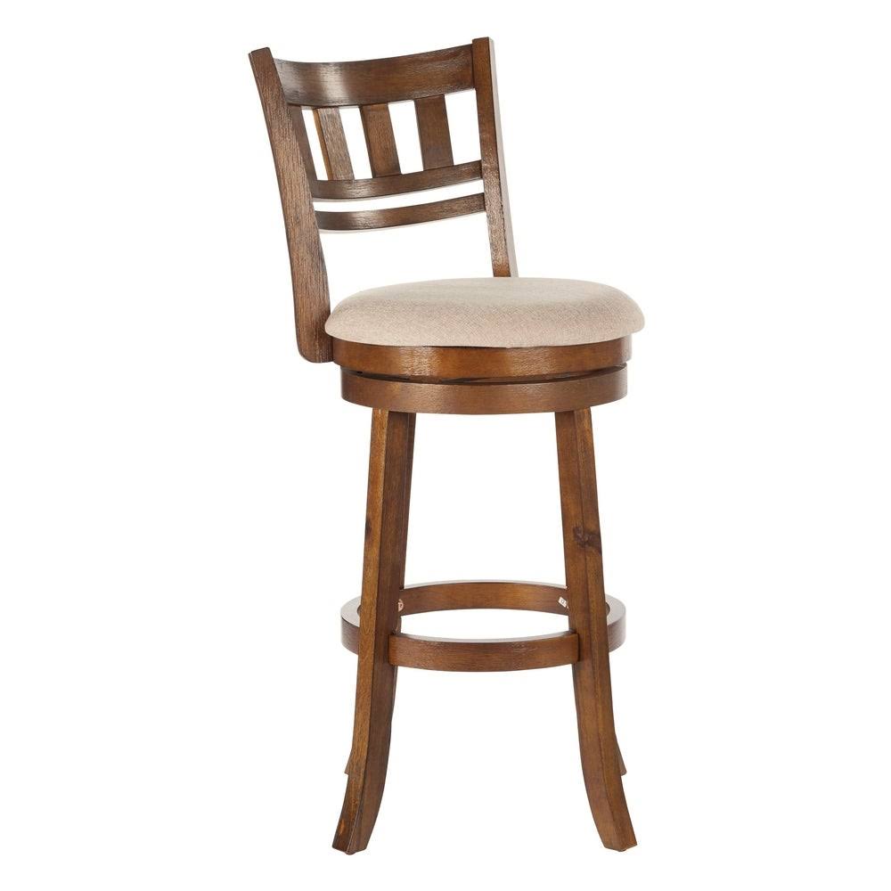 Burnt Brown Swivel Stool with Slatted Back X13038