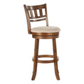 Burnt Brown Swivel Stool with Slatted Back X13038