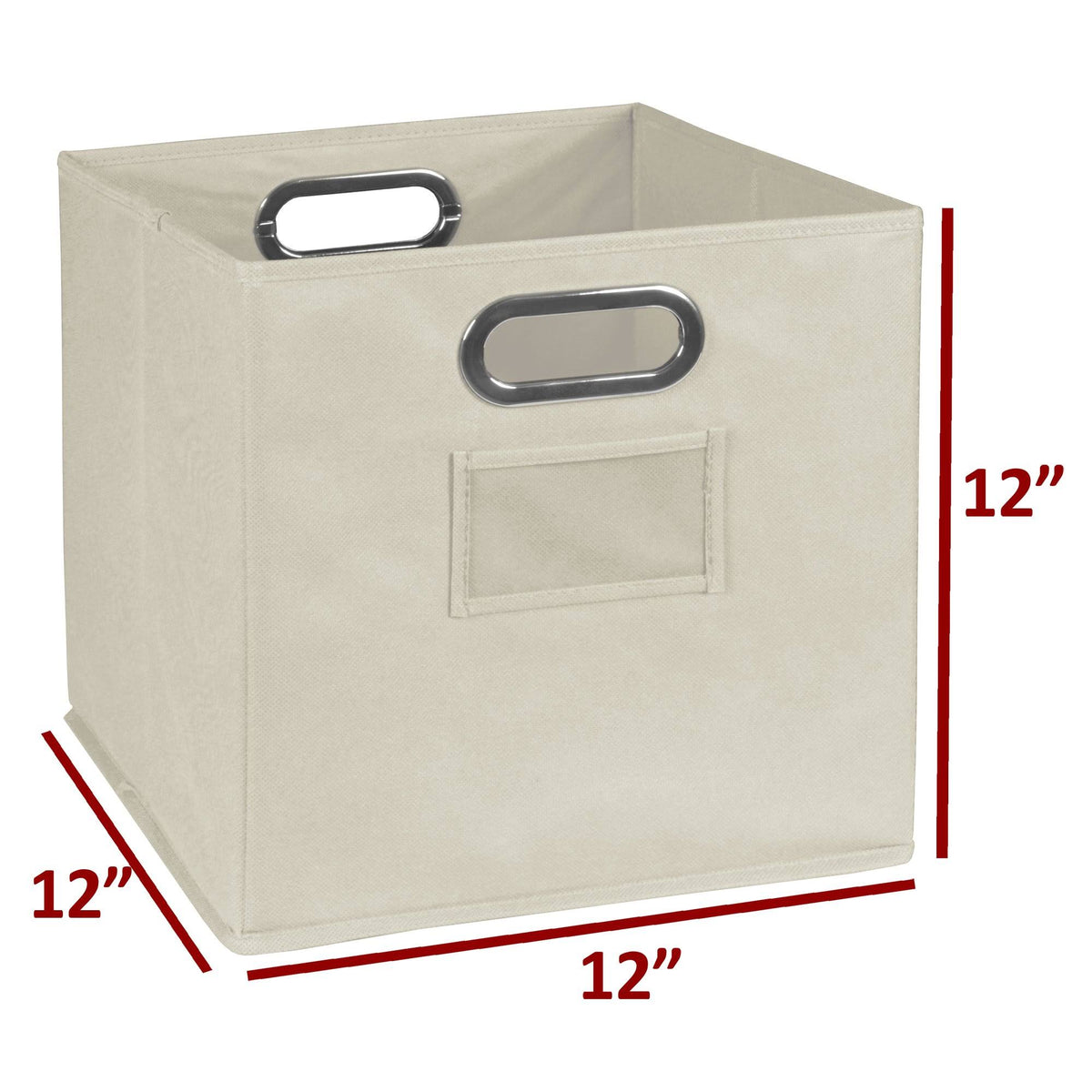White Wood Grain Storage Set with 4 Cubes and 2 Canvas Bins O187471