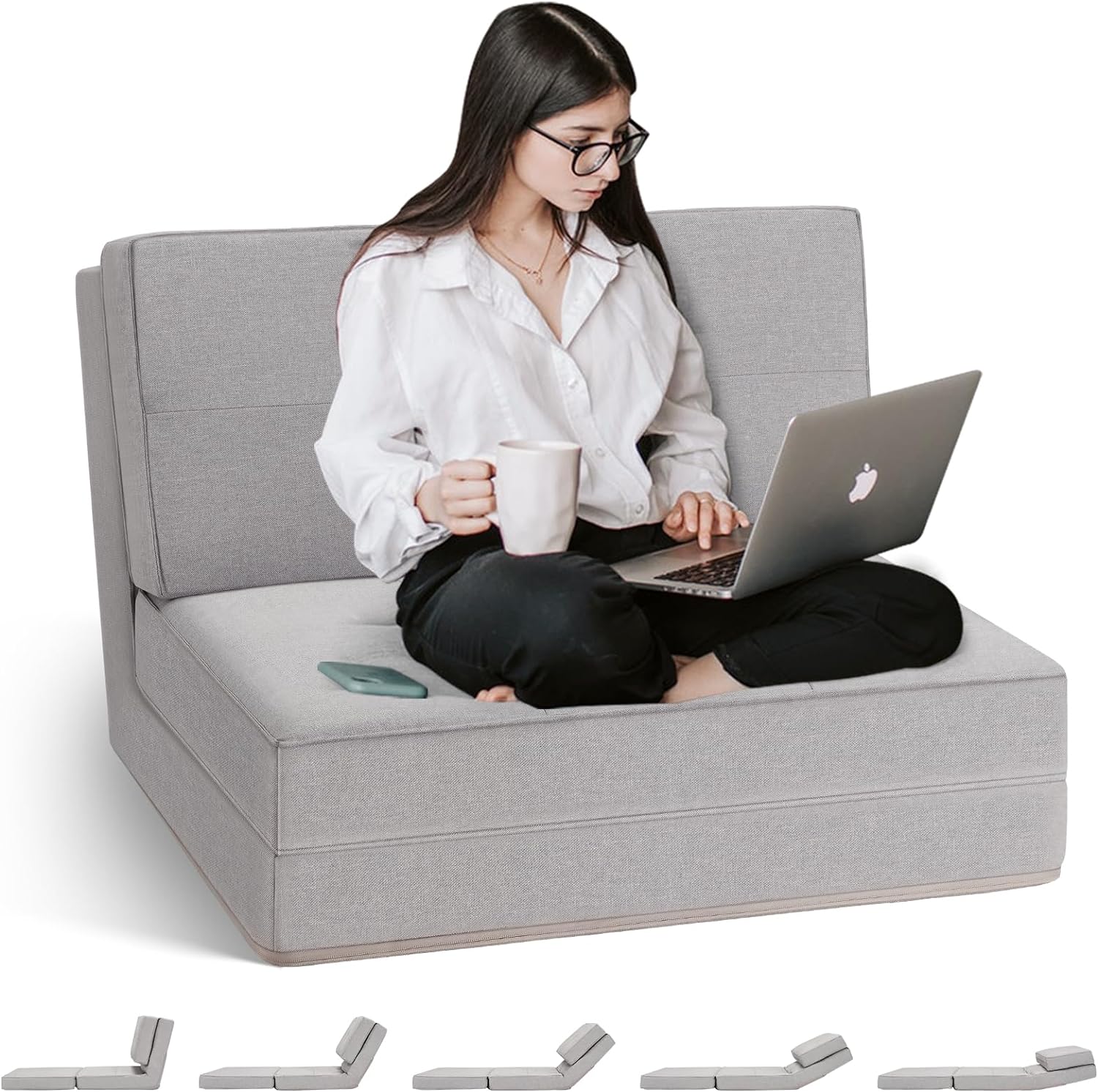 Convertible Floor Sofa with 5-Position Backrest I243