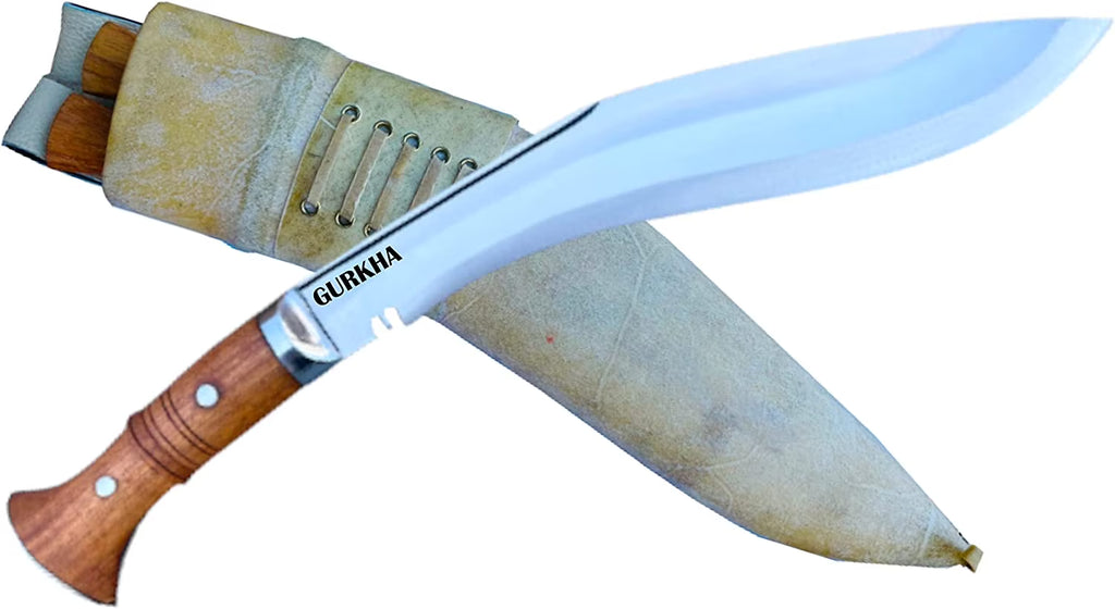 11.5 IN Blade Carbon Steel Kukri Knife with Leather Sheath & 2 Small Knives A9910