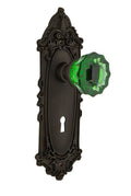 Victorian Crystal Glass Door Knob in Oil-Rubbed Bronze T445