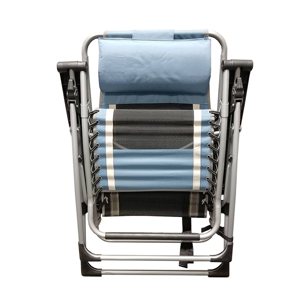 Blue/Grey Outdoor Recliner with Carry Strap X236