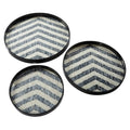 Set of 3 Round Capiz Shell Serving Trays P300