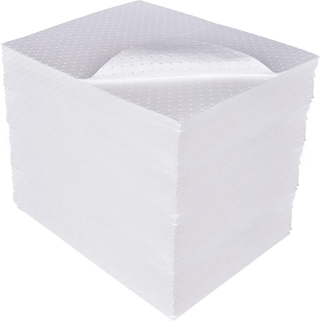 100 Piece Universal Absorbent Mat Pads, 20" x 15", Gray, Pack of 2 W870367