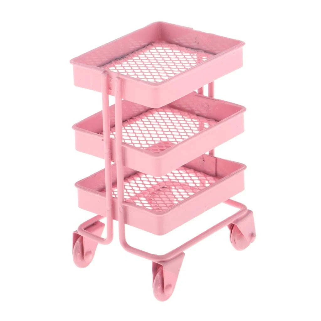 Mini 3 Tier Storage Shelf Dollhouse Decor Accessory K981