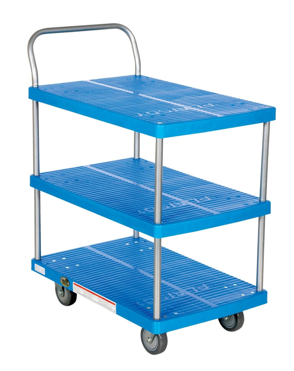 Plastic Platform Truck, 3 Shelf, 500 lb. F409845