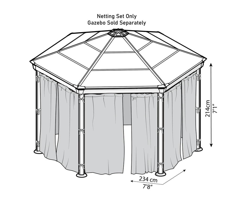 6 Piece Gazebo Netting Set C58090