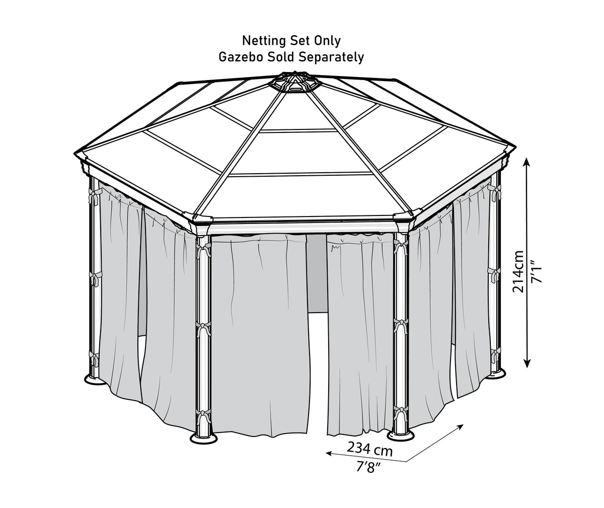 6 Piece Gazebo Netting Set C58090