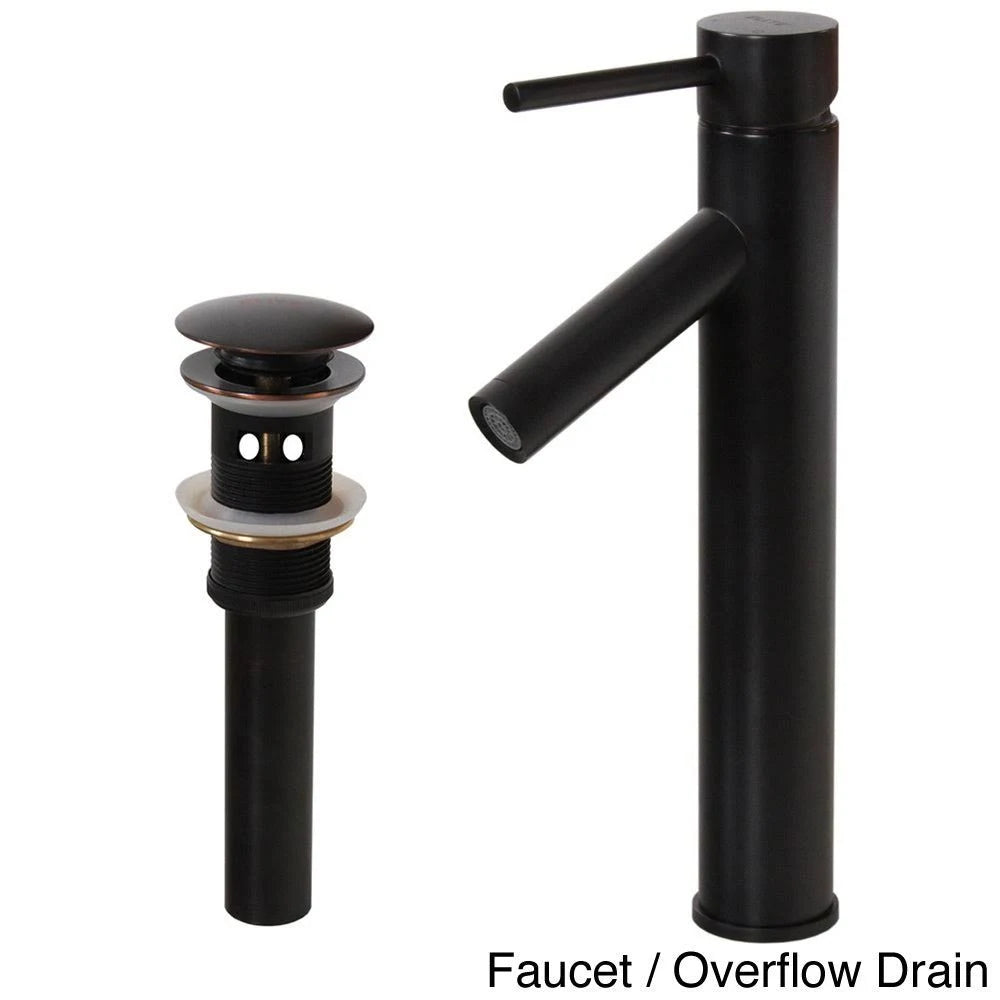 Oil Rubbed Bathroom Vessel Sink Faucet with Pop-Up Drain M6777