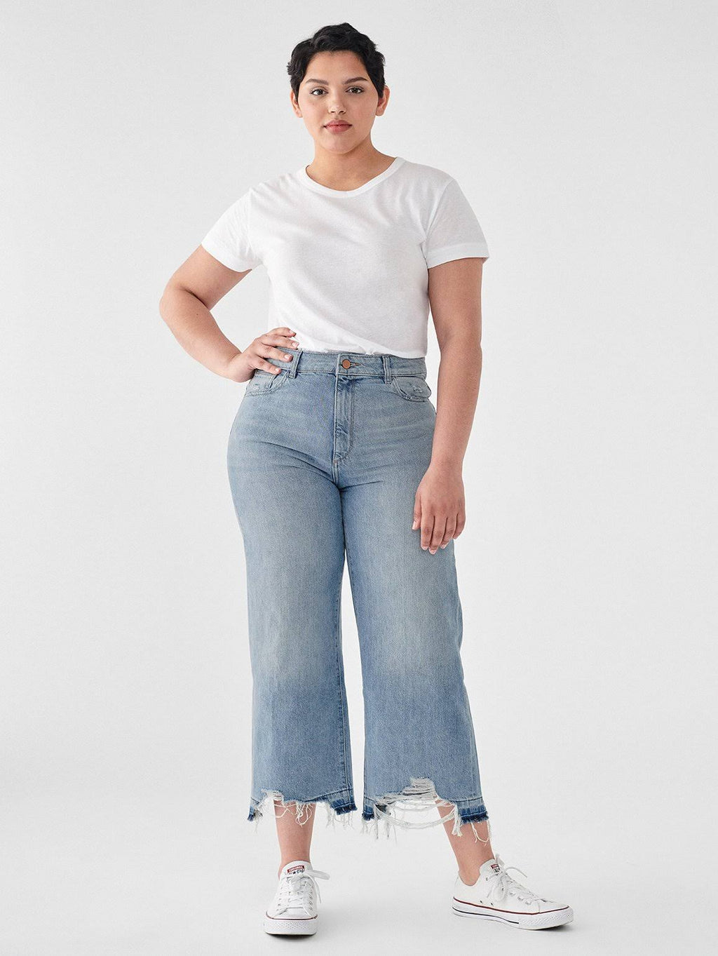 Slate Blue Wide Leg High Rise Jeans Q860