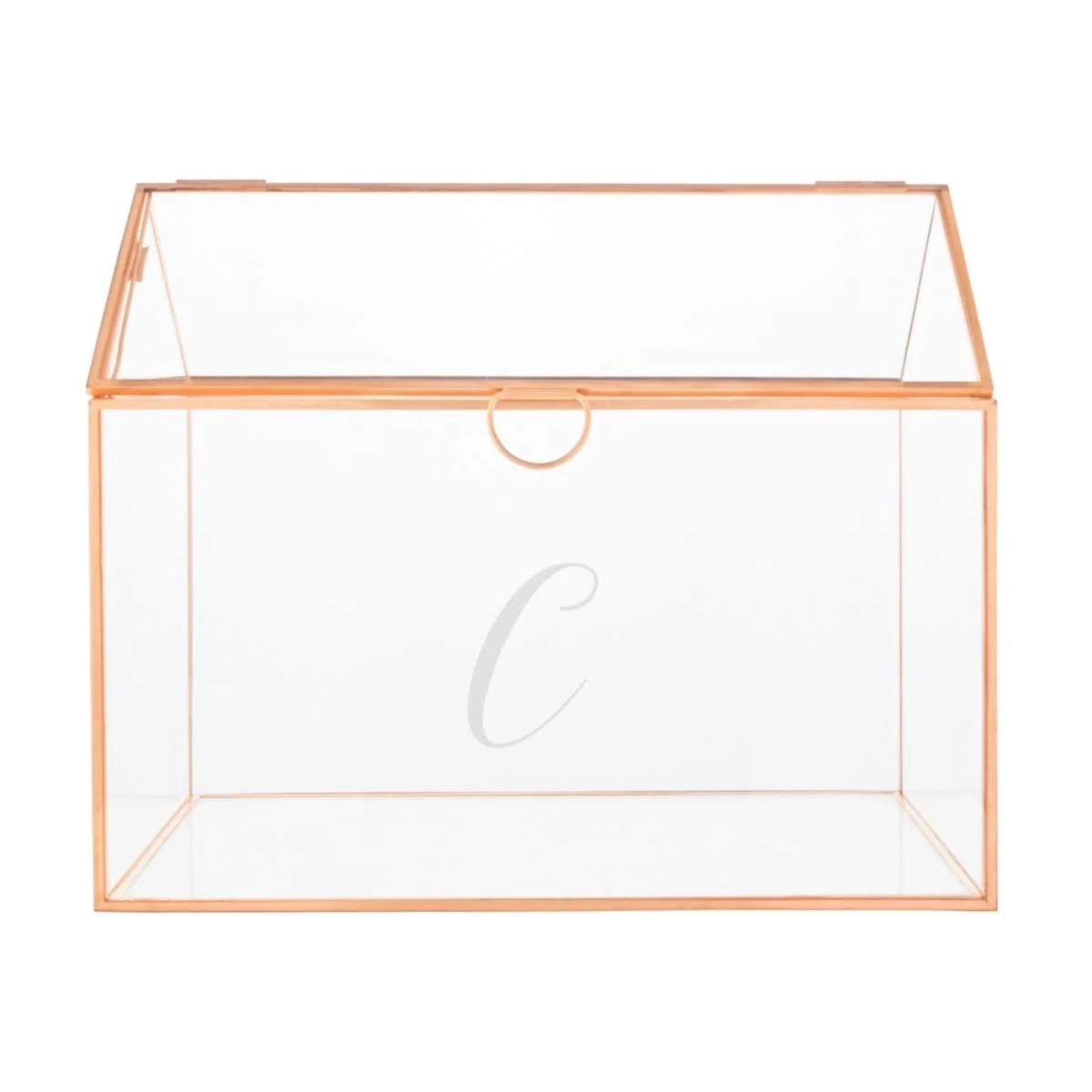 Rose Gold Wedding Glass Terrarium Card Holder J793
